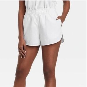 Universal Thread White Linen Pull-On Shorts With Pockets Size S